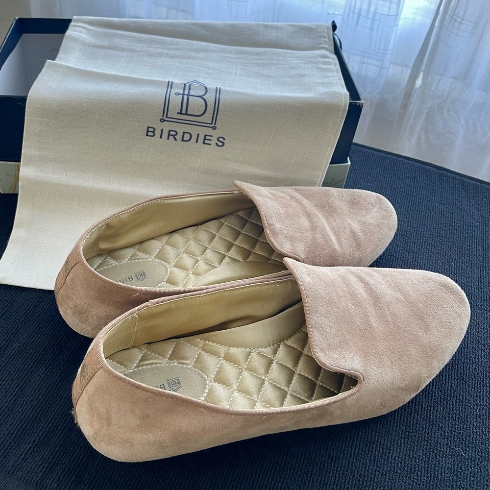 BIRDIES Latte Starling Suede Loafers Size 9.5 Women's Shoes